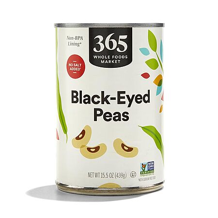 15.5-Ounce 365 by Whole Foods Market No Salt Added Blackeye Peas $1.09 + Free Shipping w/ Prime or on $35+