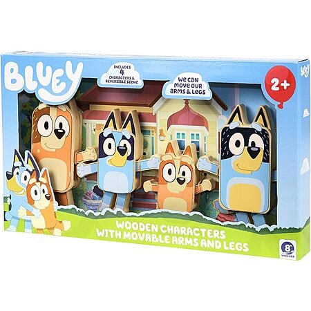4-Piece Bluey Wooden Character Figure Set $10.30 + Free Shipping w/ Prime or on $35+