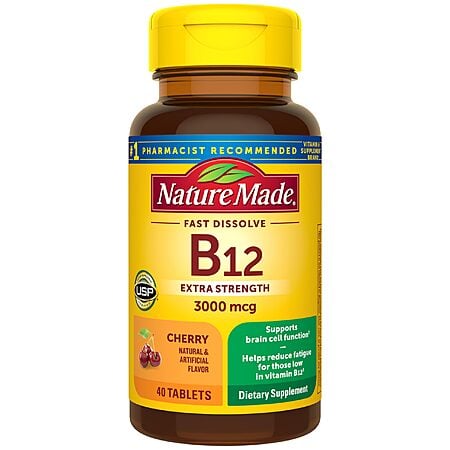 40-Count Nature Made Vitamin B12 3000 mcg Sublingual Fast Dissolve Tablets $4.62 w/ S&S + Free Shipping w/ Prime or on $35+