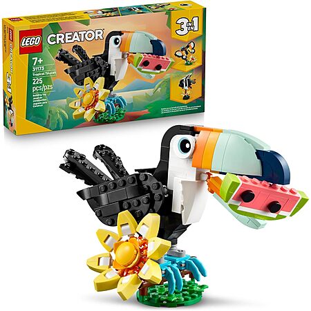 225-Piece LEGO Creator 3 in 1 Wild Animals: Tropical Toucan Building Set (31173) $13.49 + Free Shipping w/ Prime, Walmart+ or on $35+