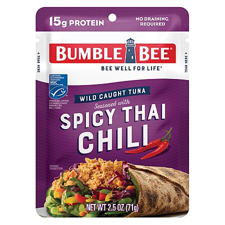 2.5-Ounce Bumble Bee Spicy Thai Chili Seasoned Tuna Pouch $0.69 w/ S&S & More + Free Shipping w/ Prime or on $35+