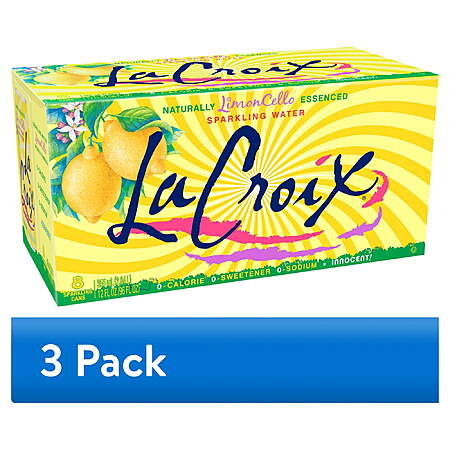 3-Pack 8-Count 12-Oz LaCroix LimonCello Sparkling Water $8.62 + Free Shipping w/ Walmart+ or on $35+