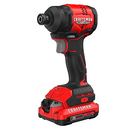 Craftsman 20V Max 1/4" Brushless Cordless Impact Driver w/ Battery & Charger $69 + Free Shipping