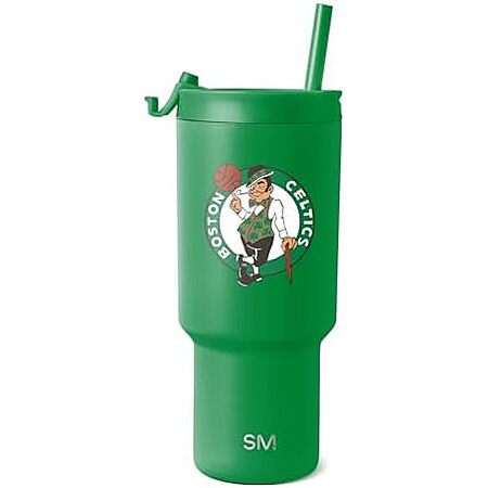 30-Oz Simple Modern NBA Trek Insulated Tumbler w/ Flip Lid & Straws (Boston Celtics) & More