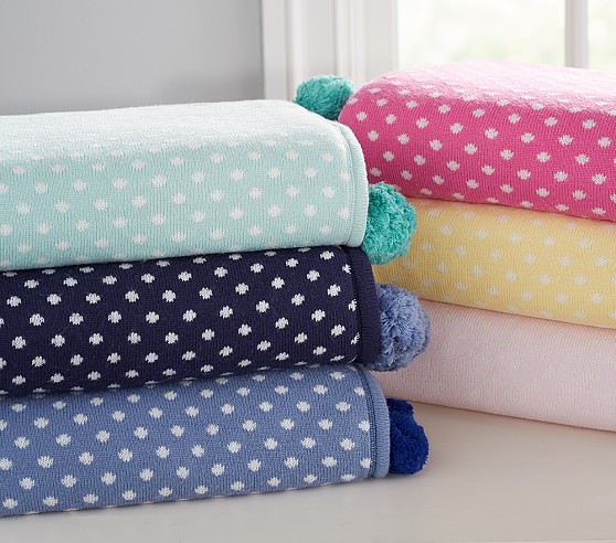 Pottery Barn Kids Dot Knit Sherpa Baby Blanket 18 99 Free