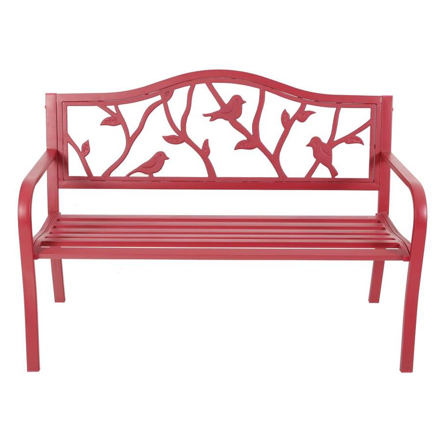 Lowe S Garden Treasures 23 5 In W X 50 4 In L Red Steel Patio