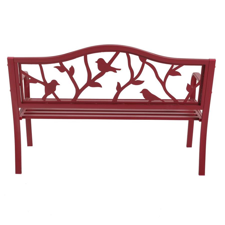 Lowe S Garden Treasures 23 5 In W X 50 4 In L Red Steel Patio