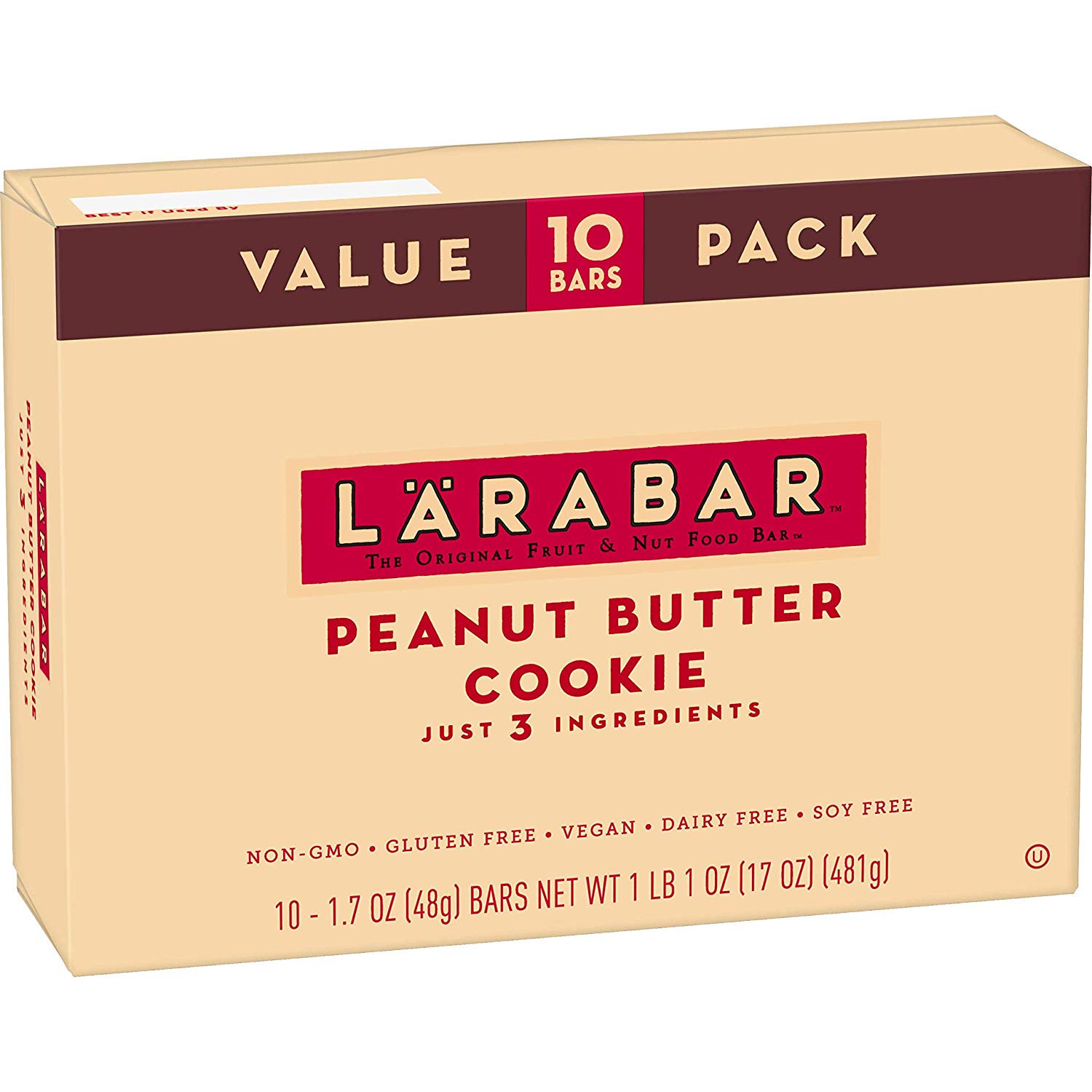 10-Count 1.7-Oz Larabar Bar (Peanut Butter Cookie) $7.46 AC w/ S&S + Free S/H