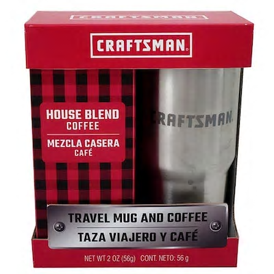 Craftsman Stainless Steel Travel Mug Gift Set w/ 2-Oz House Blend Coffee $5 at Lowe's w/ Free Store Pickup