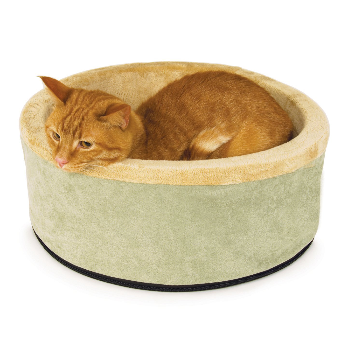 K H Pet Products Thermo Kitty Heated Pet Bed Sage Large 18