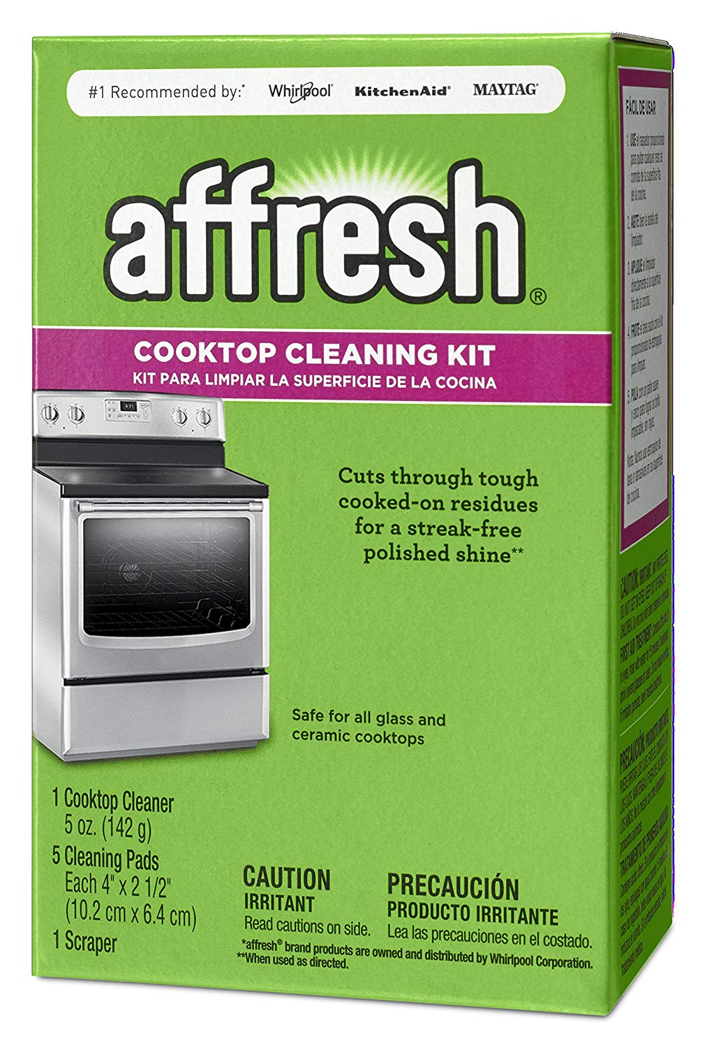 Affresh Cooktop Cleaning Kit Cleaner Scraper 5 Scrub Pads