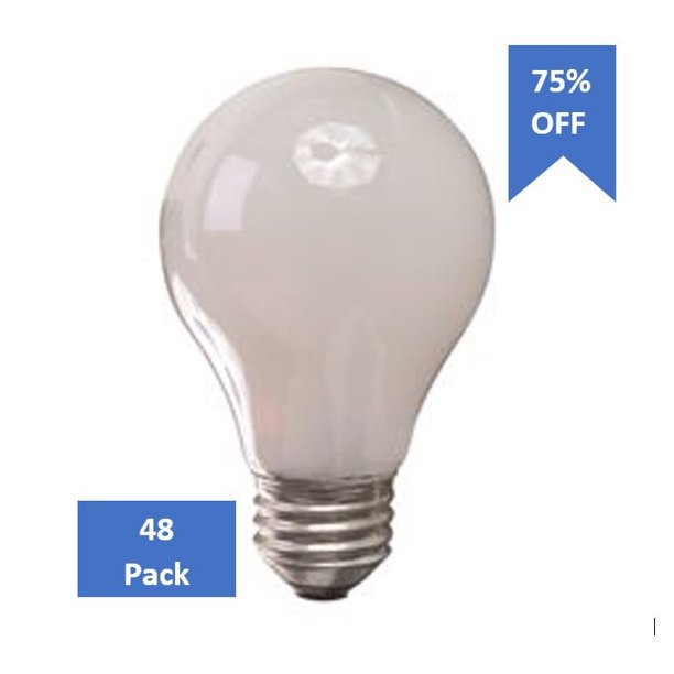 48 Pack Sylvania Tungsten Halogen Lamp Light Bulb A19 72
