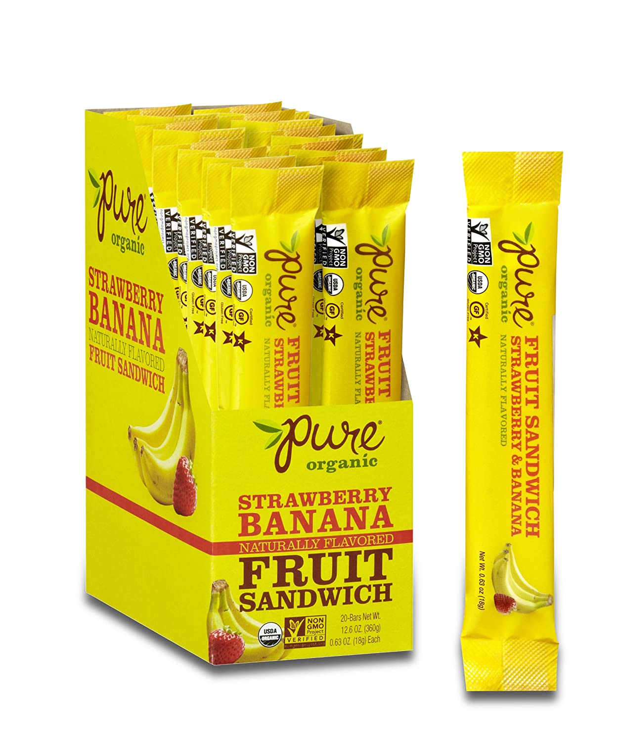 20-Pack Pure Organic Layered Fruit Bars (Strawberry Banana) $10 + Free Shipping w/ Prime or $25+