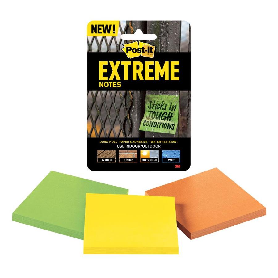 3-Pack 3" Post-It Extreme Notes (Yellow, Green, Orange) $1 w/ Free Store Pickup at Lowe's (YMMV)