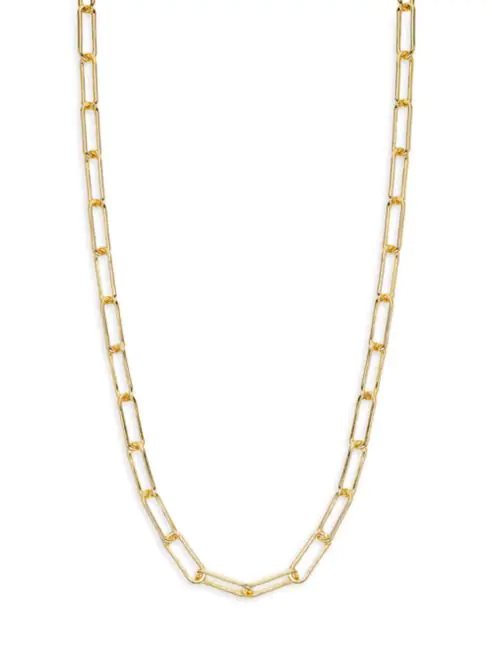 20 Saks Fifth Avenue Gold Vermeil Paperclip Chain Necklace 40 Fs W Sr Slickdeals Net