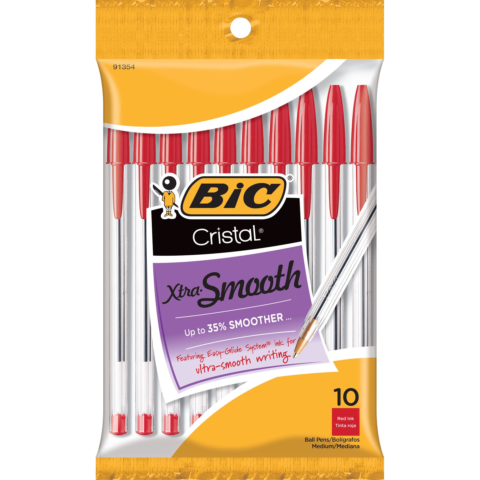 10-Count BIC Cristal Xtra Smooth Medium Ballpoint Pen (1.0mm, Red) $0.95 + Free Shipping w/ Prime or $25+