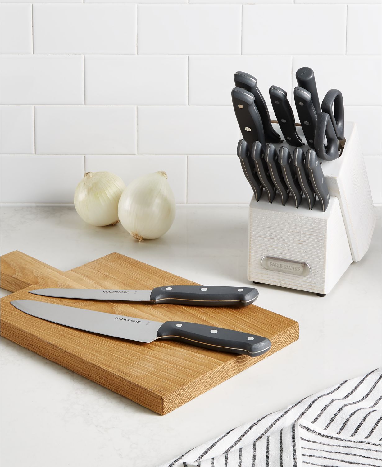 15-Piece Farberware Rustic White Wash Cutlery Set $30 + Free Shipping