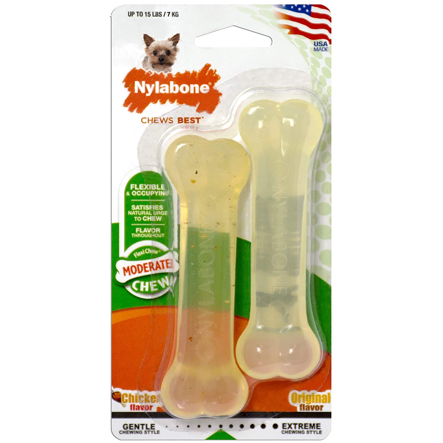 2-Pack Nylabone Petite Flavored Bone Dog Chew Toy (Chicken & Original) $2.75 + Free S&H w/ Prime or $25+