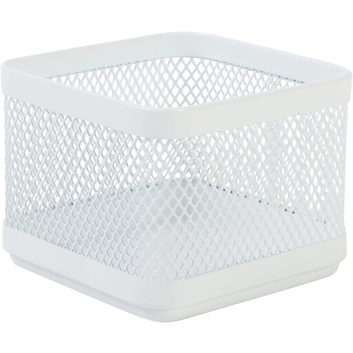Staples Wire Mesh Accessory Holder / Small Storage Box (White) $2.40 + Free Shipping