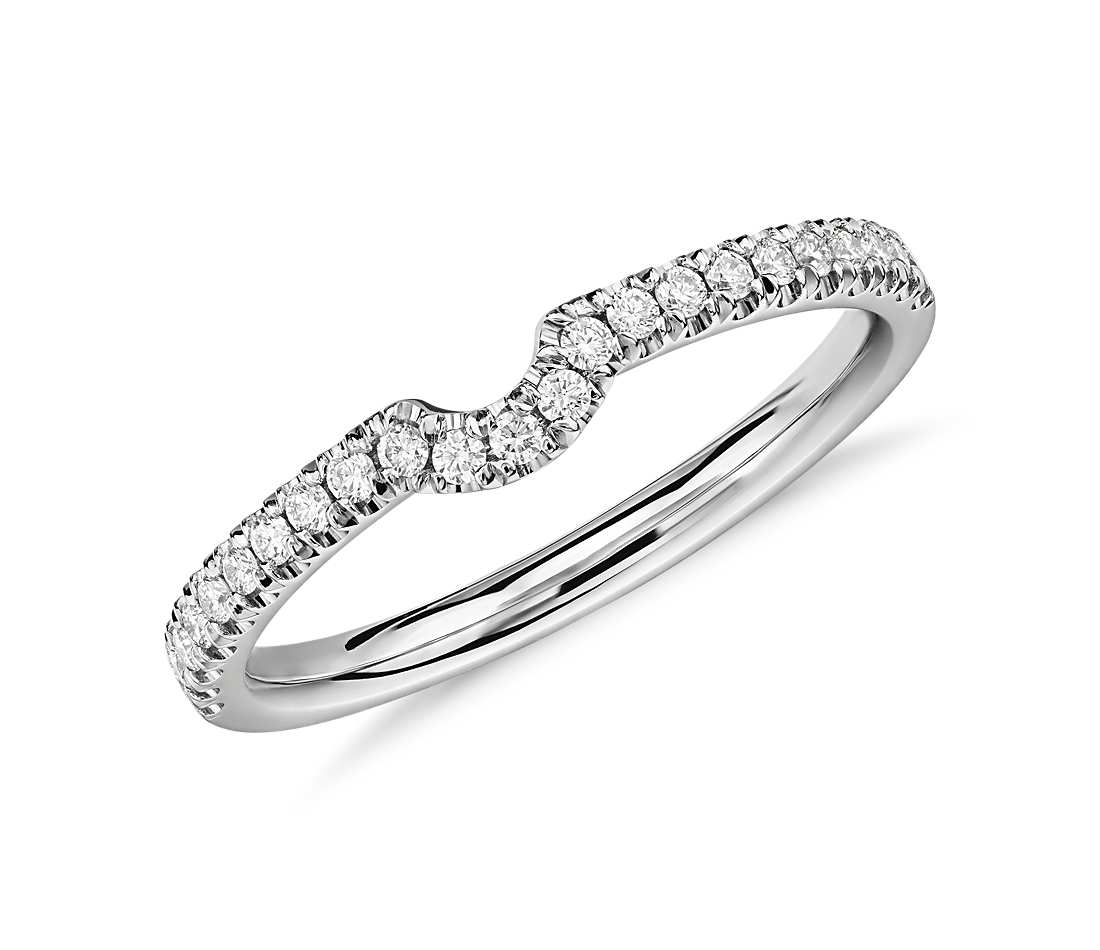 Blue Nile: Classic Curved Pavé Diamond Wedding Ring in 14K White Gold $365 & More + Free Shipping