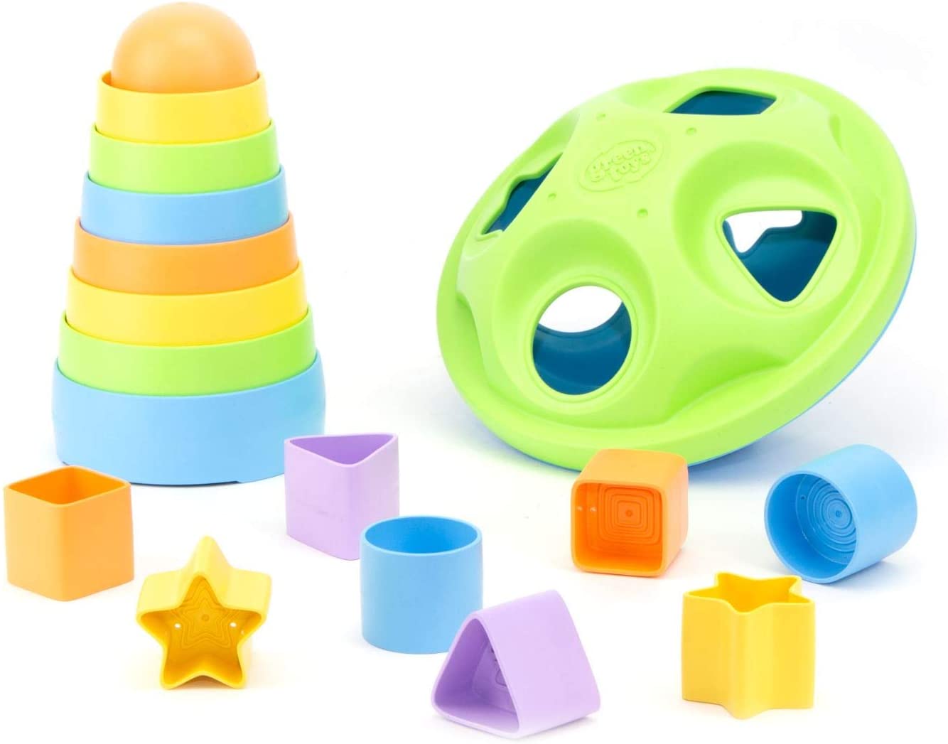 Green Toys Stacker & Shape Sorter Set $14.05 + Free Shipping w/ Prime or $25+