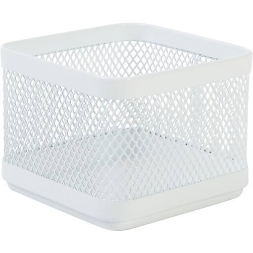 Staples Wire Mesh Accessory Holder / Small Storage Box (White) $2.15 + Free Shipping