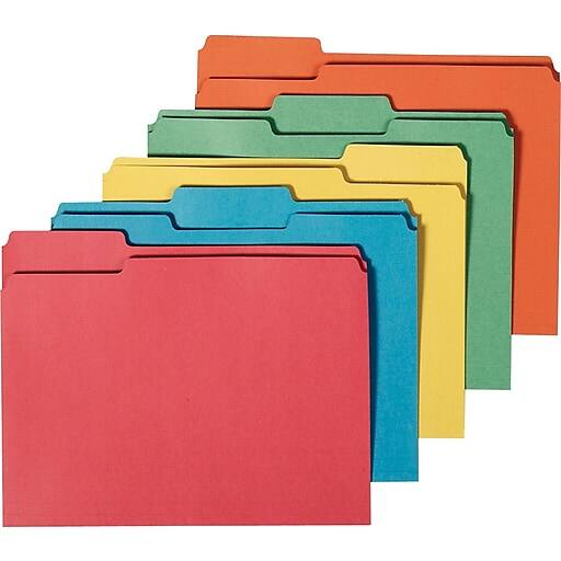 50 Count Staples 100 Recycled 3 Tab File Folders Letter Size Assorted Colors 3 90 More Free Shipping Ymmv