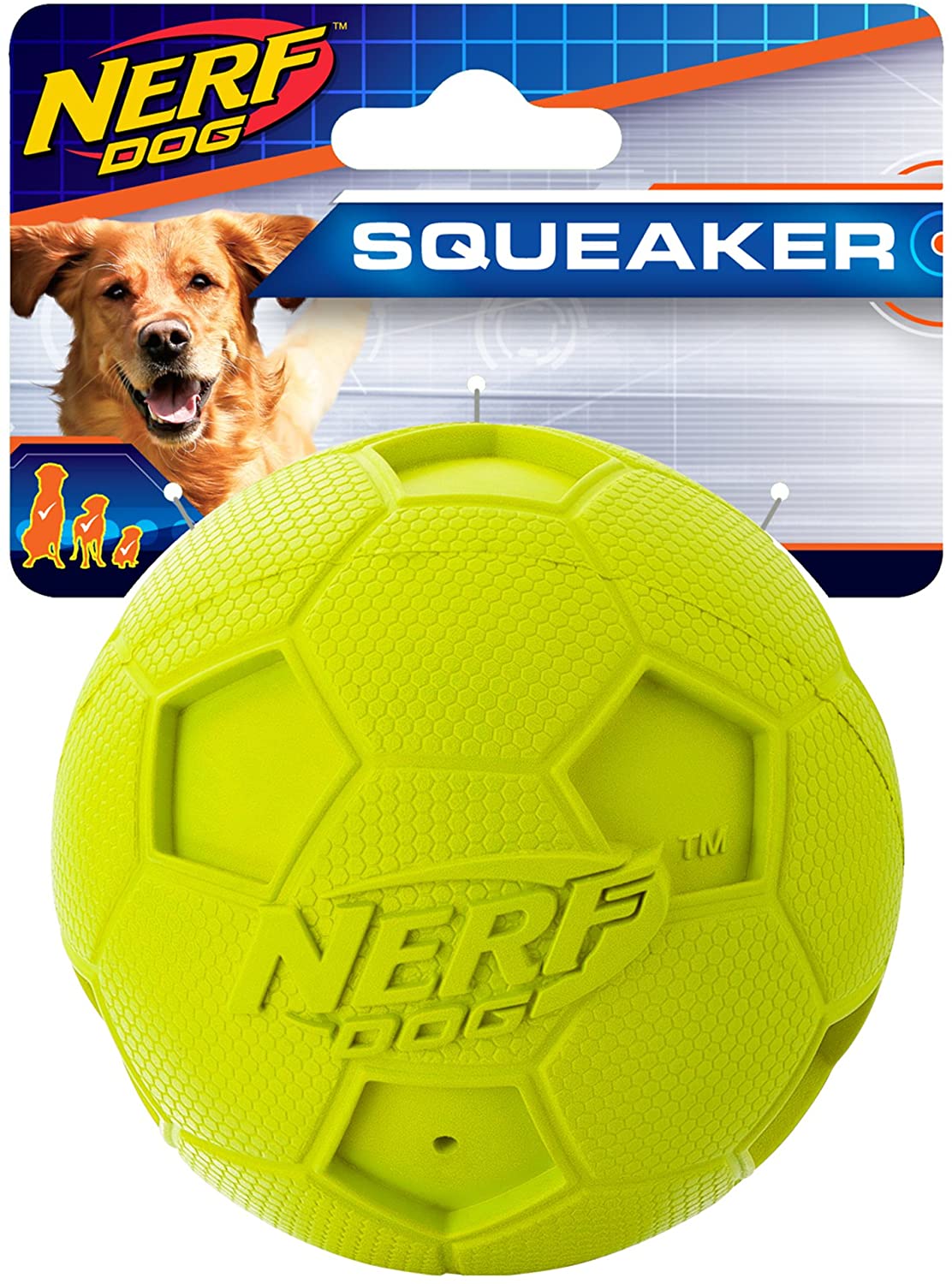 Nerf Dog Soccer Squeak Ball Dog Toy (Green, 3.25") $1.50 + Free Shipping w/ Prime or $25+