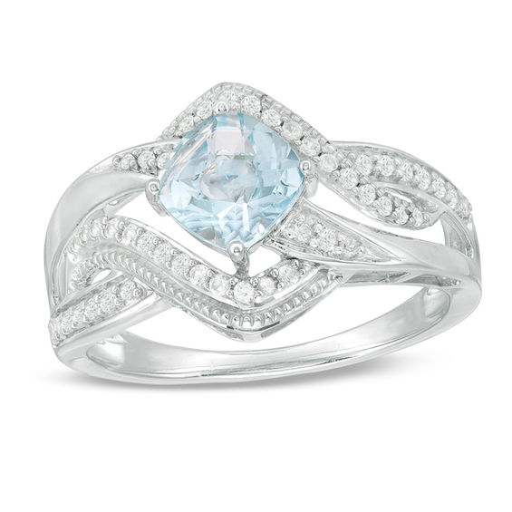 Zales $20 Jewelry Sale: Blue Topaz and Lab-Created White Sapphire Ring in Sterling Silver & More + Free Store Pickup