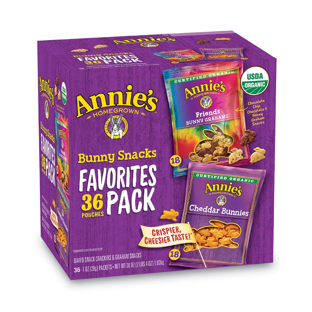 36-Pouches 1-Oz Annie's Homegrown Homegrown Bunny Snacks Favorites $8.90 w/ S&S + Free S&H w/ Prime or $25+