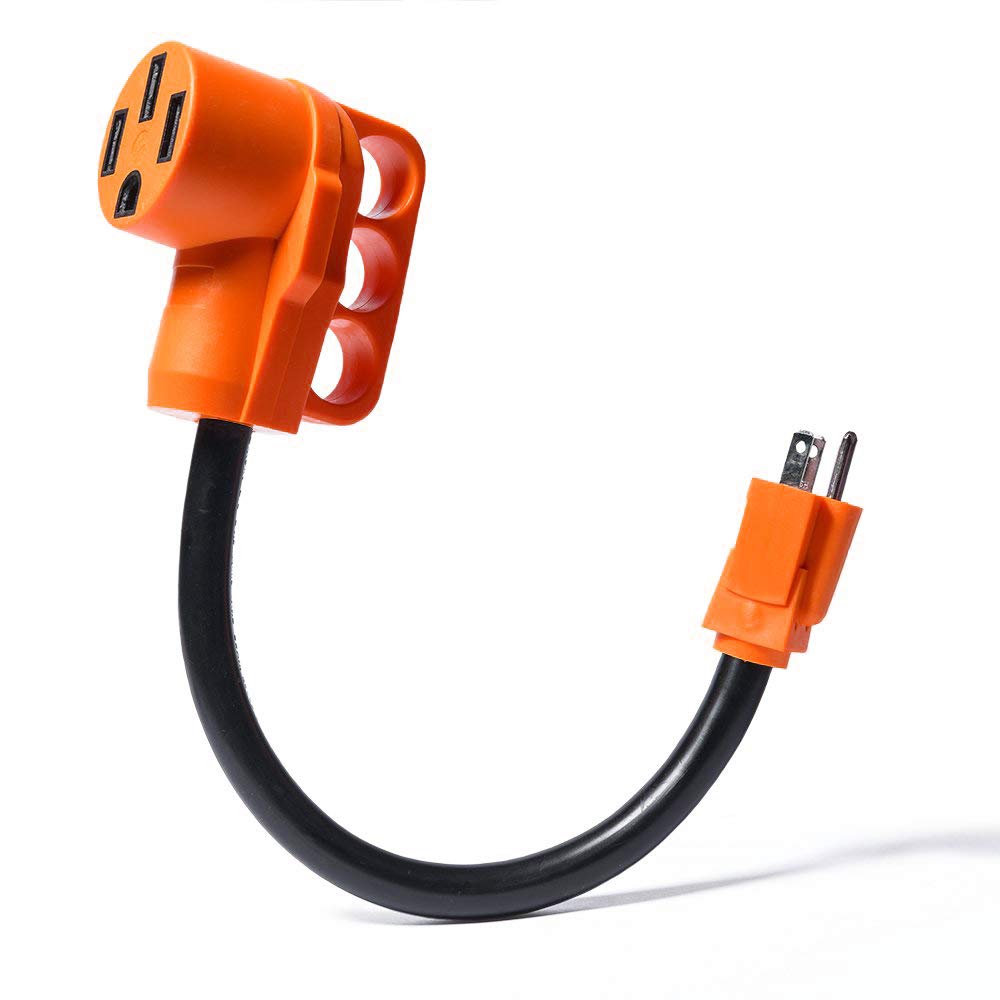 Mictuning rv dogbone electrical adapter 50amp female to 15amp male plug