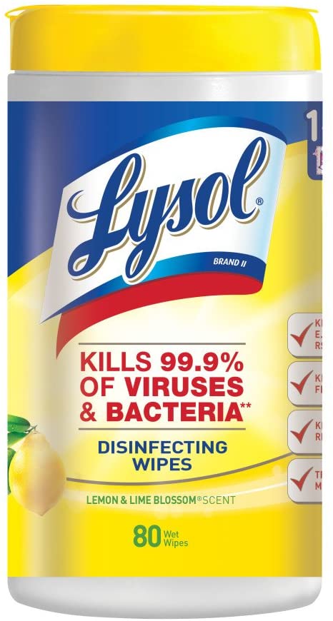 Lysol Disinfecting Wipes, Lemon & Lime Blossom, 80ct $4.67 Amazon