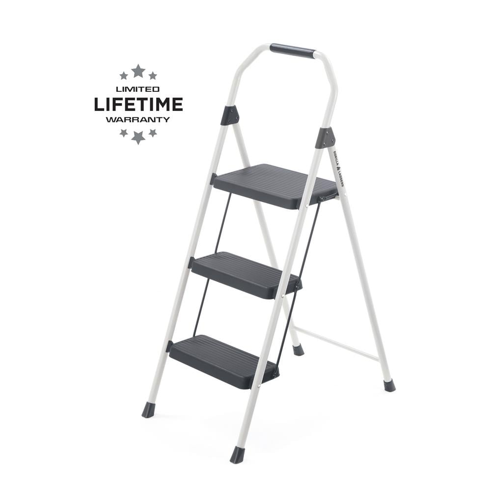 Gorilla Ladders 3-Step Compact Steel Step Stool with 225 lb. Load Capacity Type II Duty Rating-GLS-3CS - $14.88