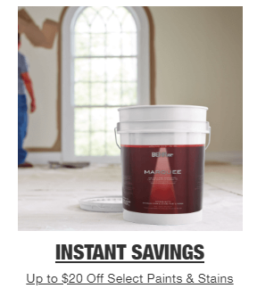 Home Depot up to $20 off select Behr paints $10.48