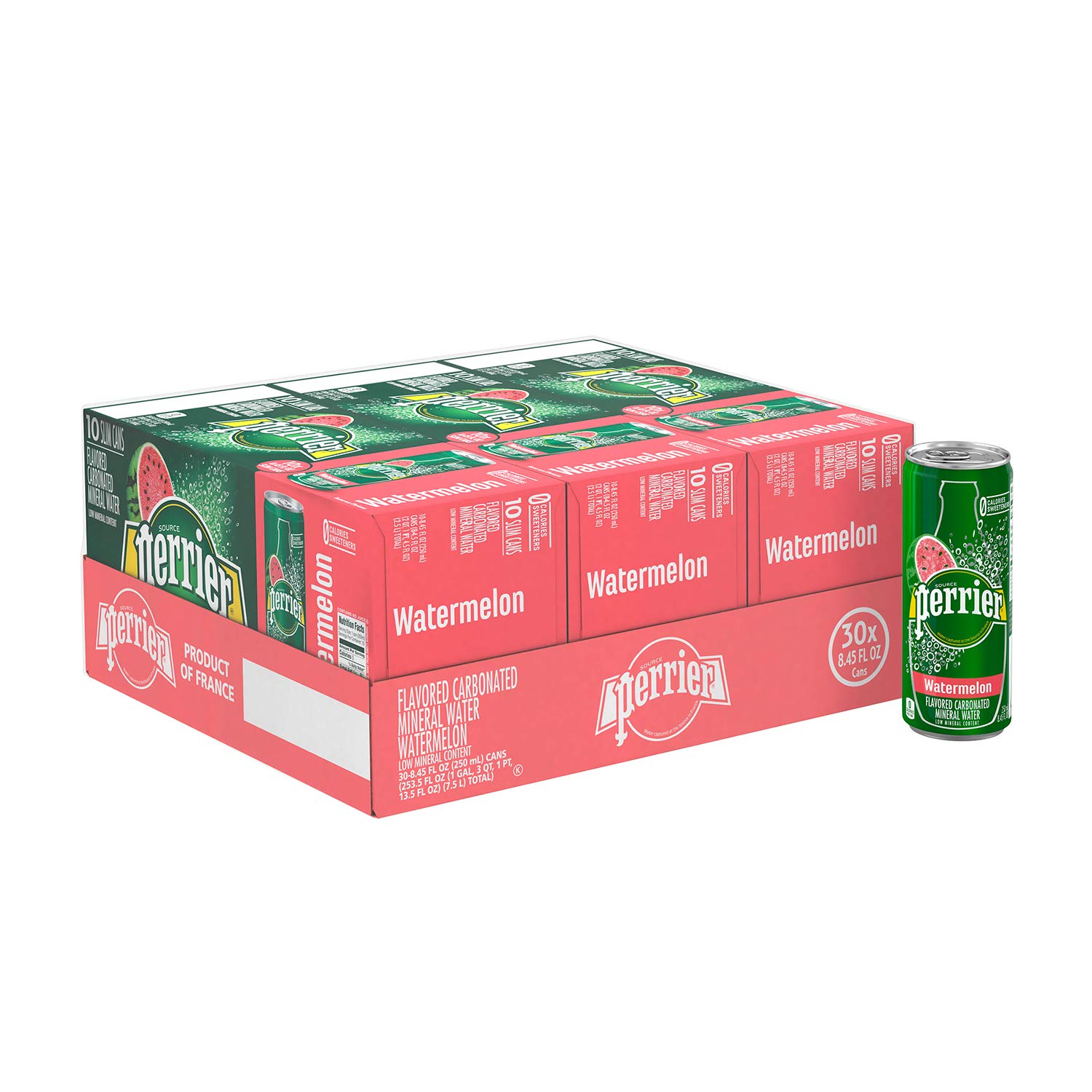 Perrier Sparkling Mineral Water, Watermelon, 8.45 fl oz. Slim Cans (Pack of 30) S&S $8.52