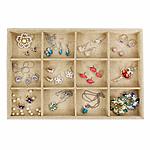 Valentine’s Day Gift- Sackcloth Stackable 12/24/7 Grid Jewelry Tray Showcase Display Organizer @Amazon $9.79