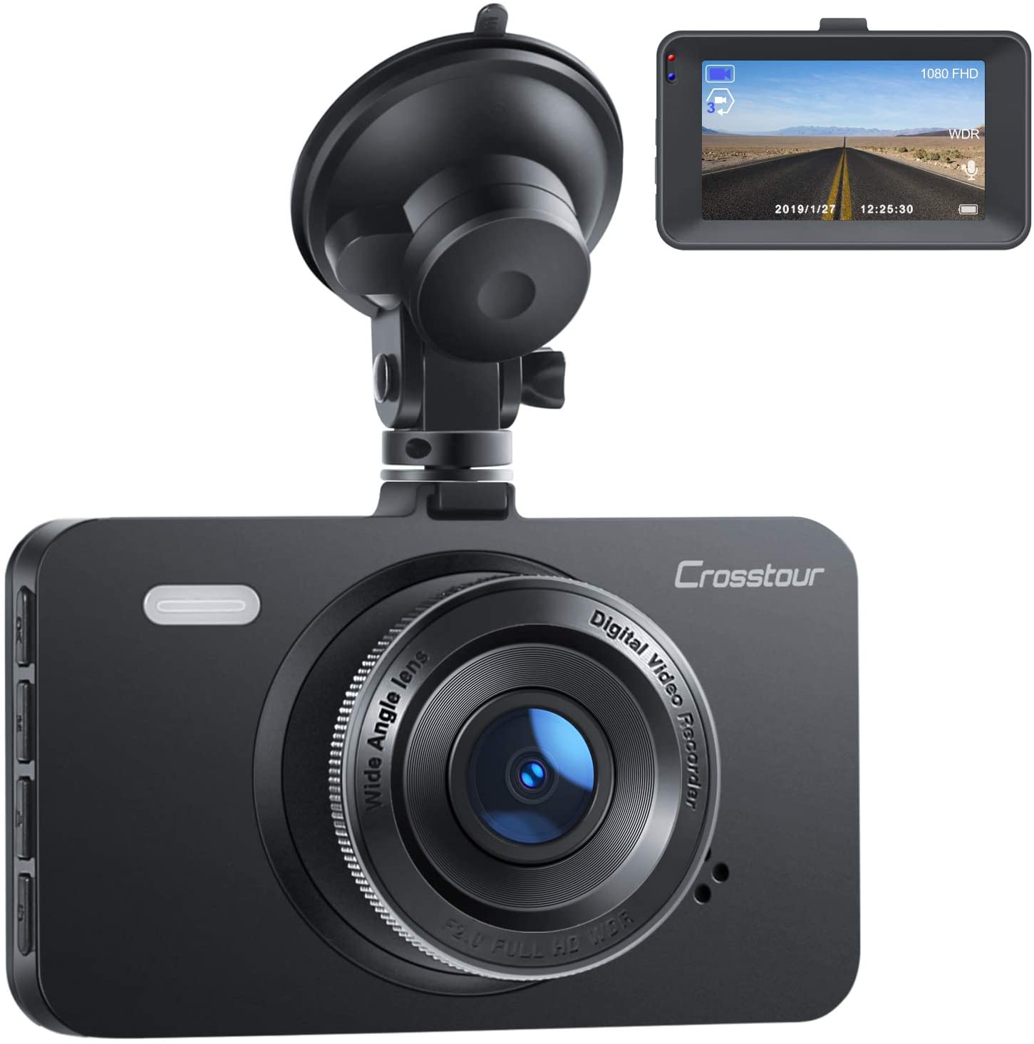 Crosstour 1080P Car Dash Cam Full HD with 3" LCD Screen $19