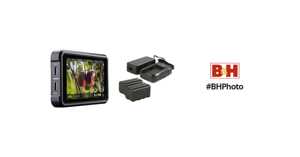 Atomos Ninja V 5" 4K HDMI Recording Monitor Kit with 2 L-Series Batteries, Charger, and Power Adapter - $399