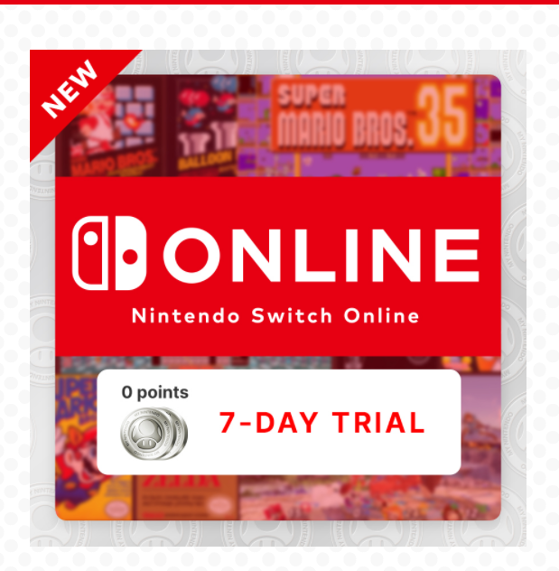 My Nintendo Rewards: Nintendo Switch Online - 7 Day Trial - No Points!