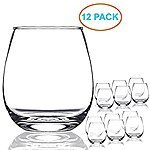 12-Pack 15oz Chef Star Stemless Wine Glass Set $9 + Free Shipping