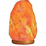 HemingWeigh Natural Himalayan Rock Salt Lamp 6-7 lbs with Wood Base, Electric Wire &amp; Bulb $10.79 Fsss Amazon