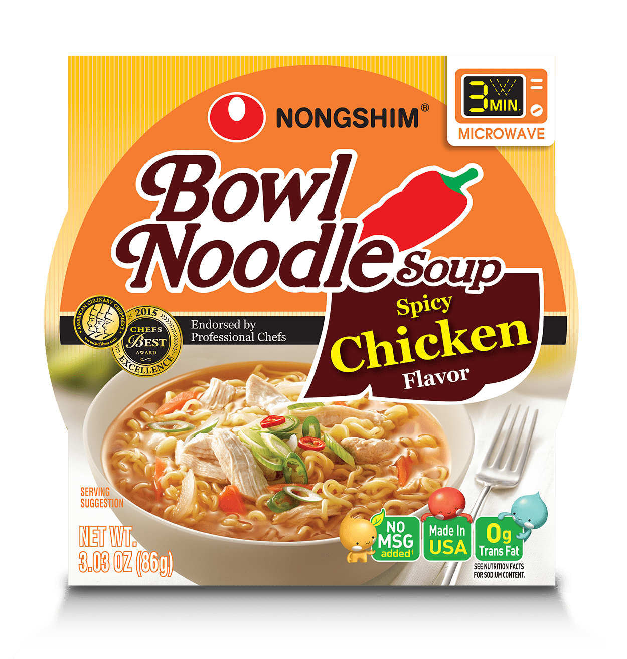 Nongshim Bowl Noodle Spicy Chicken Ramyun Ramen Noodle Soup Bowl, 3.03oz X 12 Count - $9.99 Walmart.com