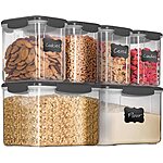 12-Piece Airtight Food Storage 6 Containers With 6 Lids $16.60 - Amazon