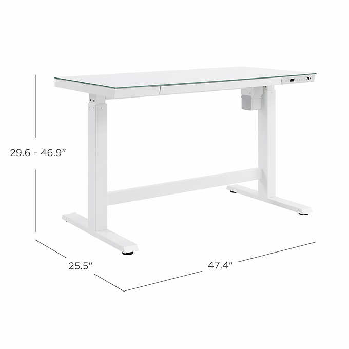 Costco standing deals desk glass