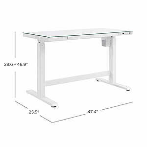 Costco white online desk with glass