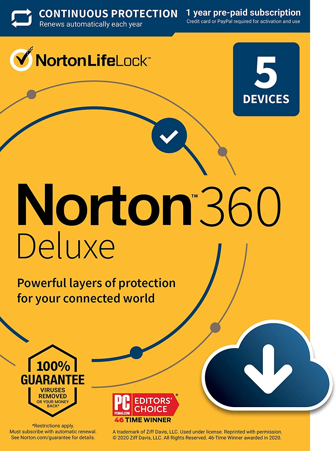 Norton 360 - 5 Devices $25, 10 Devices $30 at Amazon or NewEgg (download or CD), $22.49 at Frys
