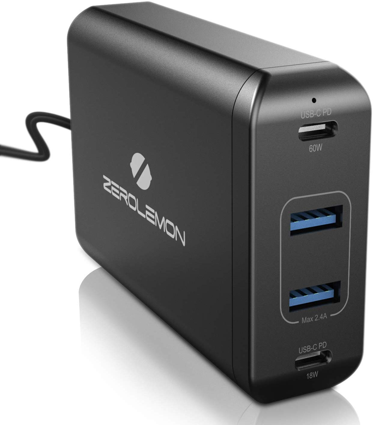 $29.59-ZeroLemon 4-Ports USB-C PD Charger with 60W and 18W Power Delivery on Amazon