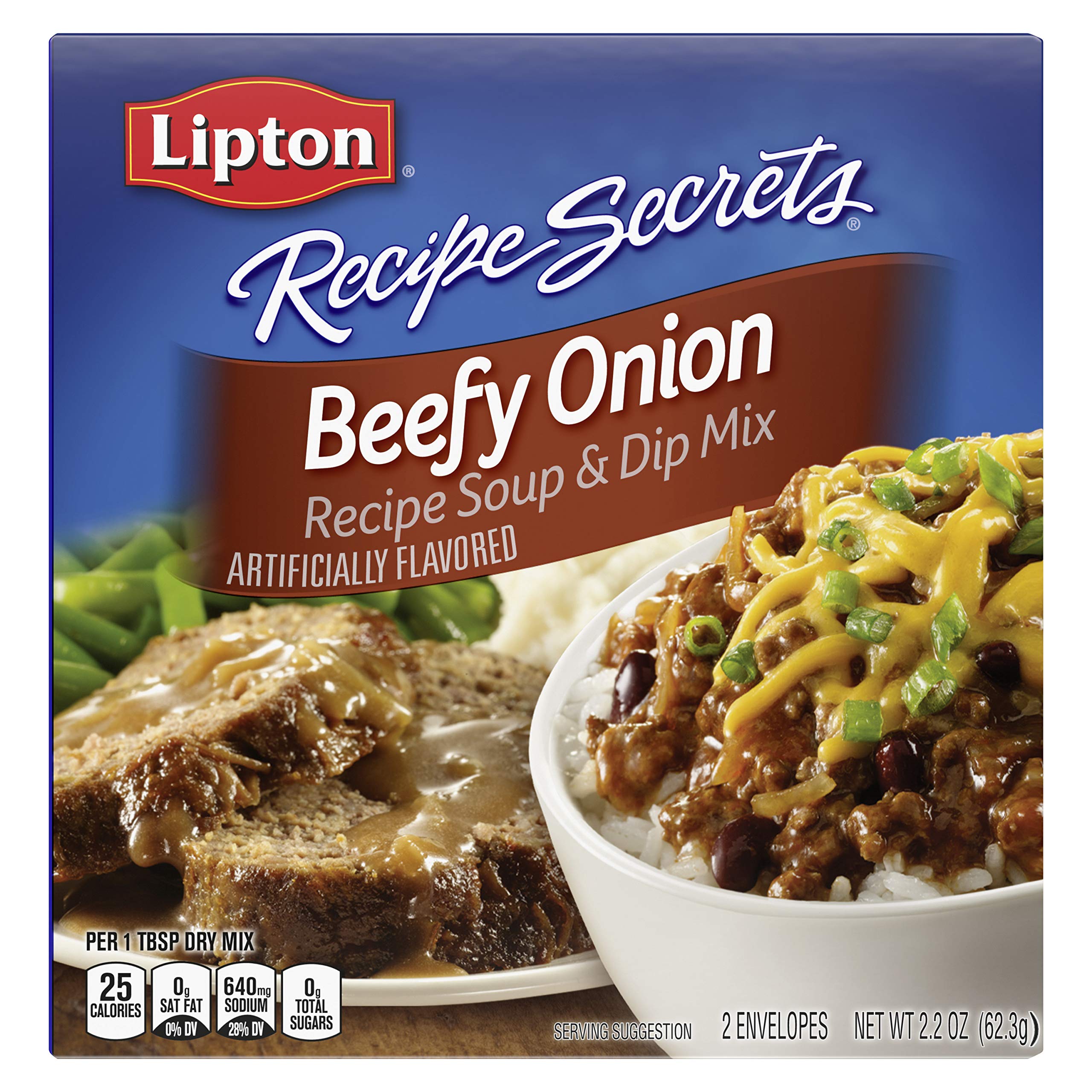 Lipton Recipe Secrets Beefy Onion Soup/Dip Mix-Pack of 12, 2.2 oz Boxes-$10.74