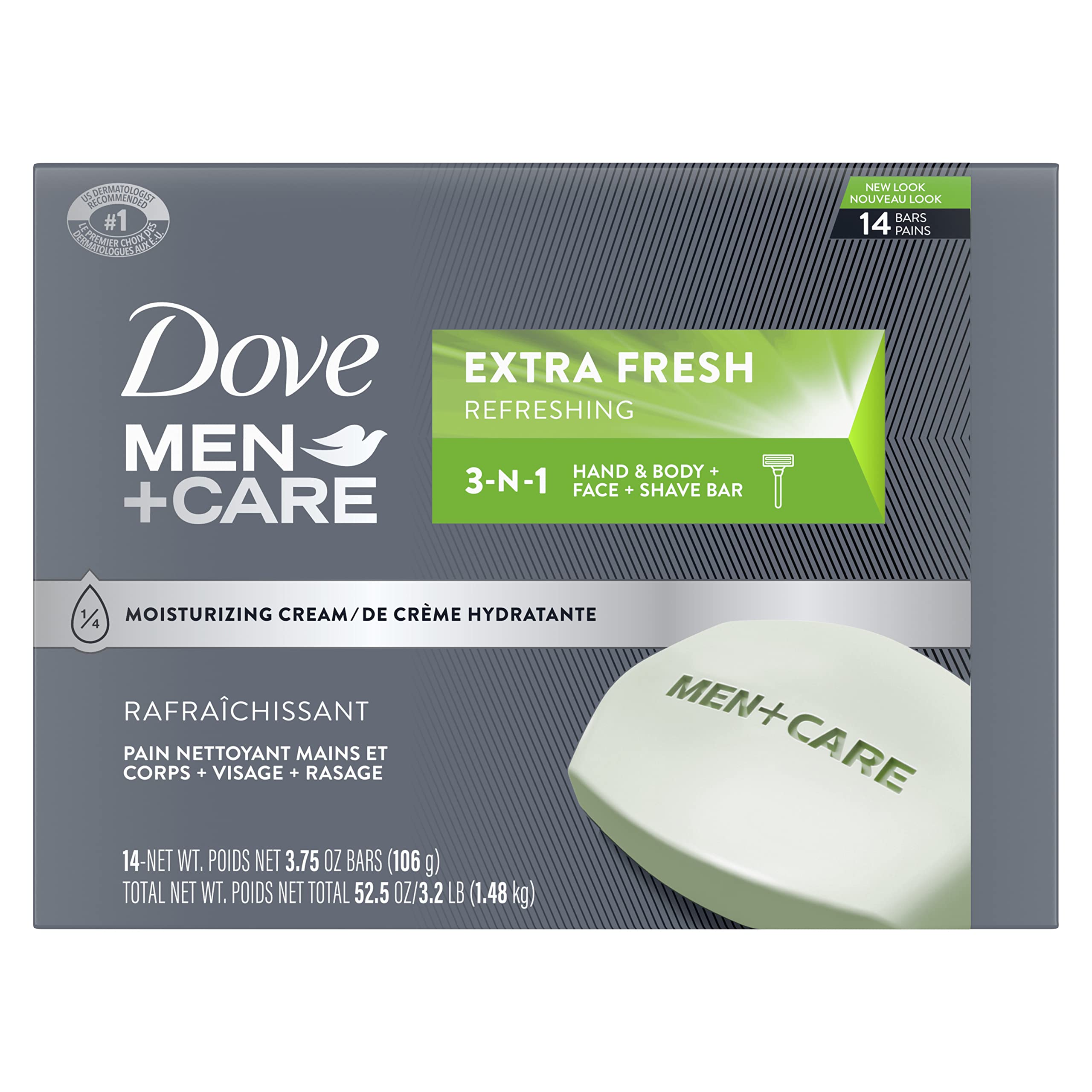Dove Men + Care 3 in 1 Extra Fresh Soap-Pack of 14, 3.75 oz Bars-$11.64