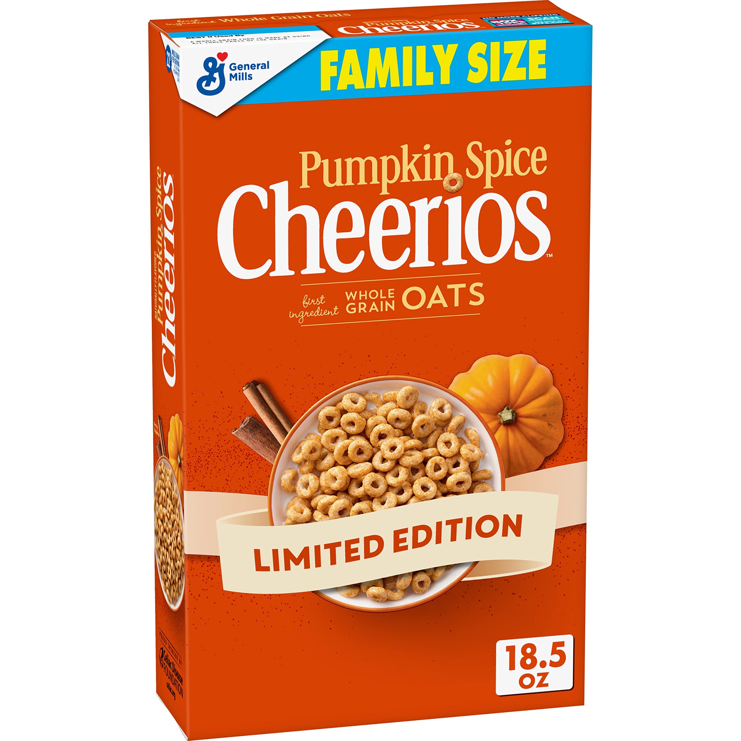Cheerios Pumpkin Spice Cereal-Family Size-18.5 oz-$2.25